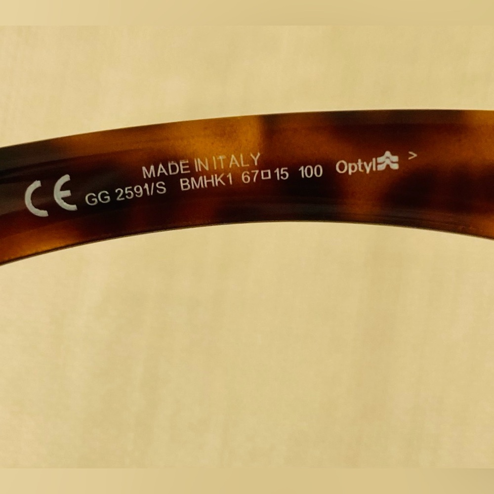 GUCCI CE GG 2591/S BMHKI Made in Italy 67 15 100 Optyla Sunglasses in Brown/Gold - Picture 7 of 7